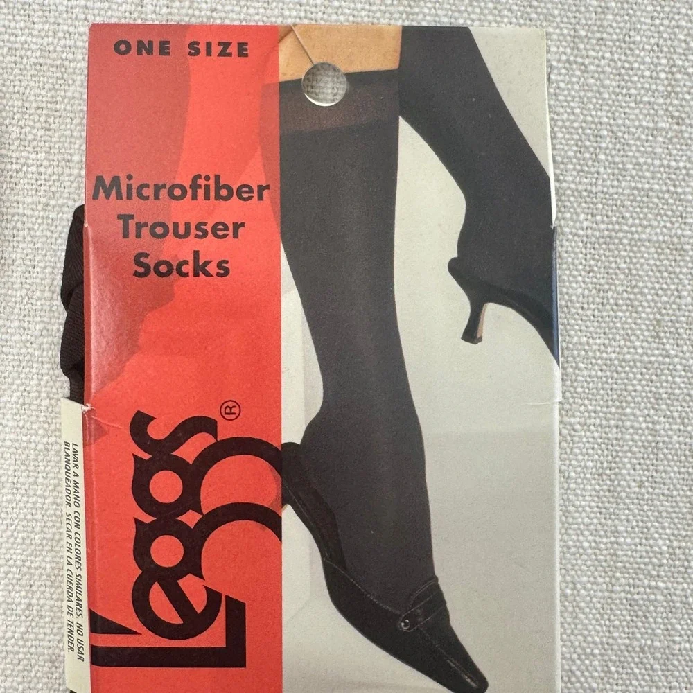 Vintage L’eggs Wear Brown Microfiber Trouser Socks 2 Pair NOS Made in USA